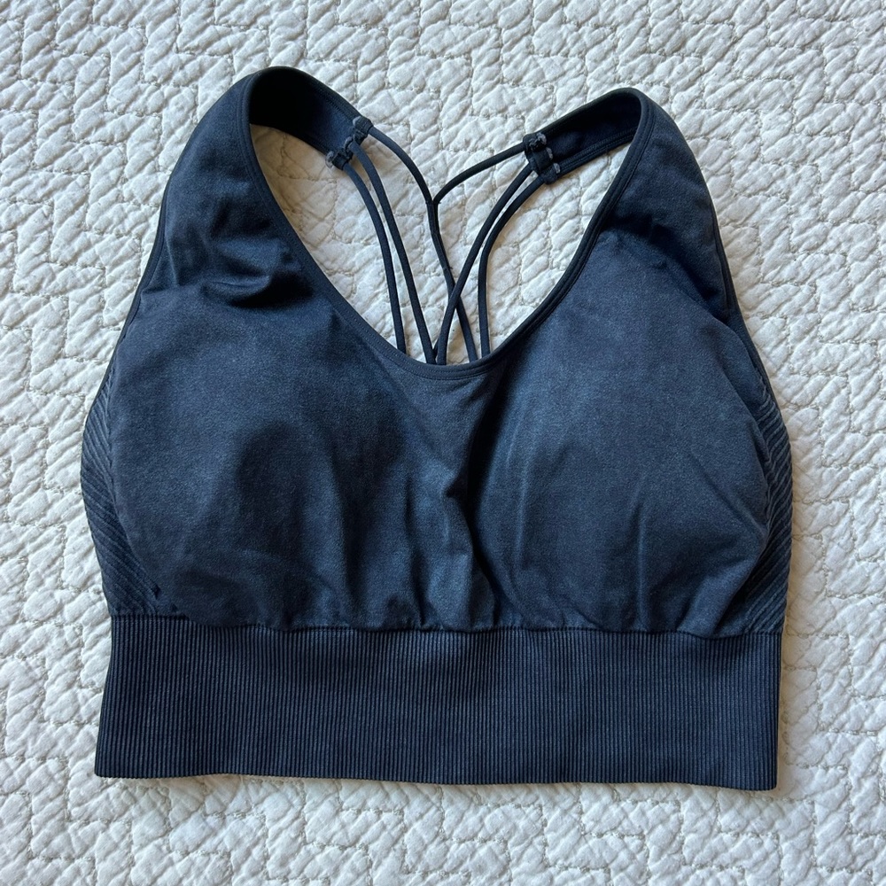 Mono‎ b Women’s Sports Bra Criss Cross Back Color Blue Size L